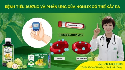 Bệnh TIỂU ĐƯỜNG và phản ứng của Noni4x có thể xảy ra