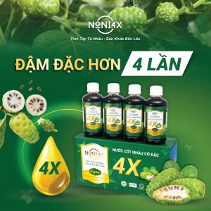 NƯỚC CỐT NHÀU CÔ ĐẶC 4X - 1 HỘP 4 CHAI, 250 ml/ chai